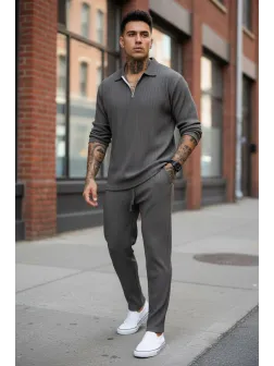 Trening barbati slim fit maro deschis 3344