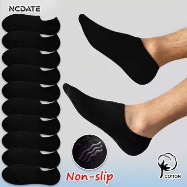 Set 10 sosete negre scurte bumbac