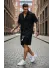 Trening barbati slim fit negru Pantaloni + camasa S110 125-2