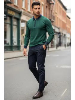 Bluza barbati verde slim fit S115