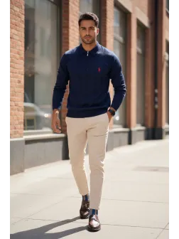 Bluza barbati bleumarin slim fit S117 D4-4.4