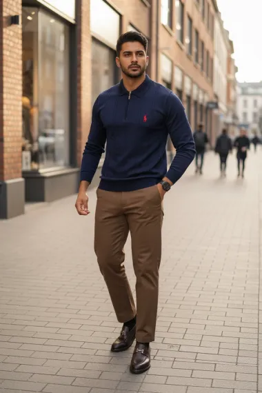 Bluza barbati bleumarin slim fit S117 D4-4.4