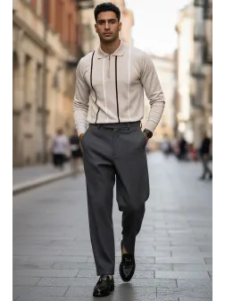 Bluza barbati bej slim fit S119 D2-4.1
