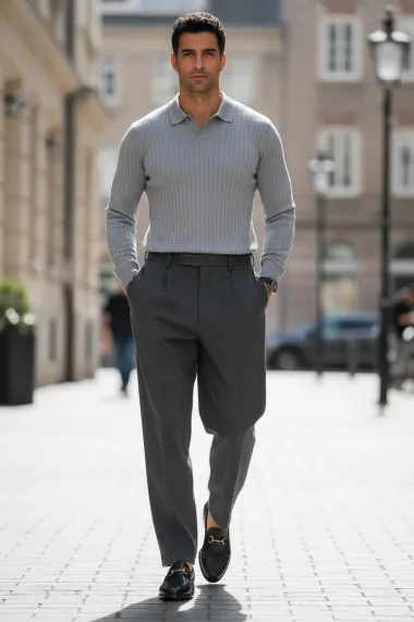 Bluza barbati gri slim fit S121 D3-4.3