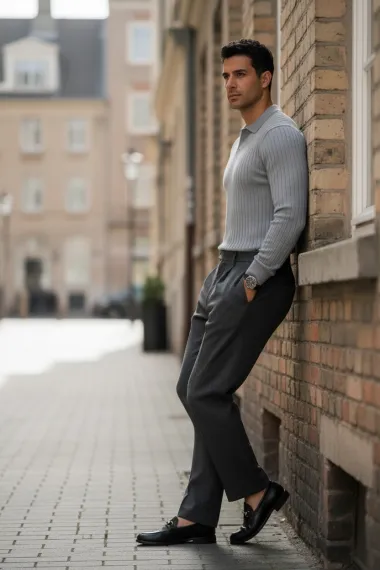 Bluza barbati gri slim fit S121 D3-4.3