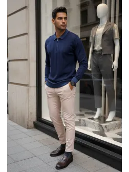 Bluza barbati bleumarin slim fit S127