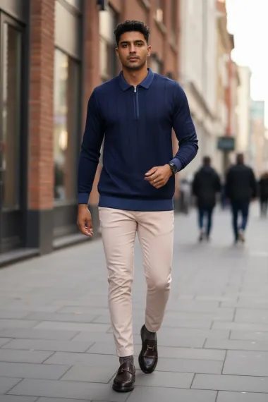 Bluza barbati bleumarin slim fit S127