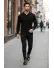 Bluza barbati neagra slim fit S128