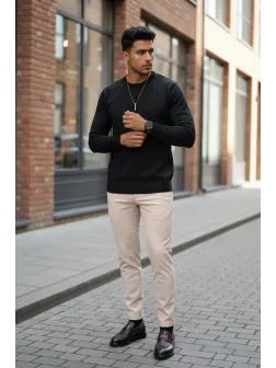 Bluza barbati neagra slim fit S129 D2-5.2