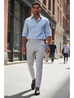 Pantaloni barbati eleganti gri S135