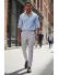 Pantaloni barbati eleganti gri S135