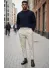 Pantaloni barbati eleganti bej S136