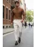 Pantaloni barbati eleganti bej S136