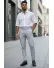 Pantaloni barbati eleganti gri S139