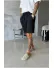 Pantaloni scurti din in, lejeri, negri BG8005
