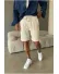 Pantaloni scurti din in, lejeri, bej BG8005