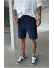 Pantaloni scurti din in, lejeri, albastri BG8005