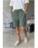 Pantaloni scurti din in, lejeri, kaki BG8005