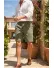 Pantaloni scurti din in, lejeri, kaki BG8005