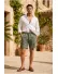 Pantaloni scurti din in, lejeri, kaki BG8005