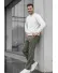 Pantaloni barbati casual, croiala lejera, kaki B01