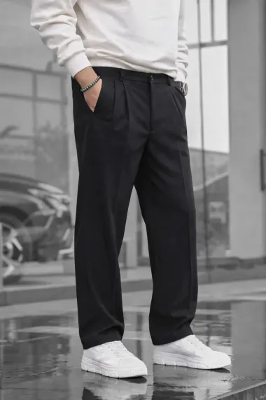 Pantaloni barbati casual, croiala lejera, negri B01