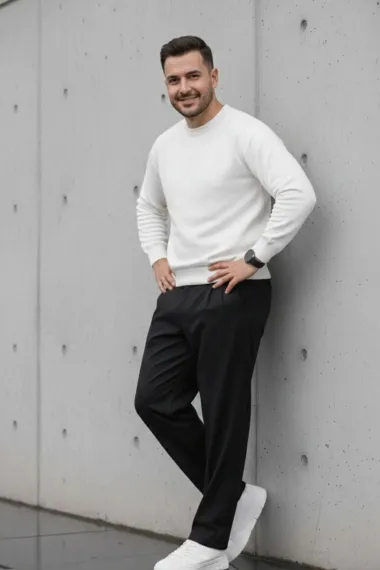 Pantaloni barbati casual, croiala lejera, negri B01