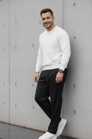 Pantaloni barbati casual, croiala lejera, negri B01