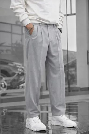 Pantaloni barbati casual, croiala lejera, gri B01