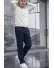 Pantaloni barbati casual, croiala lejera, bleumarin B01