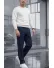 Pantaloni barbati casual, croiala lejera, bleumarin B01