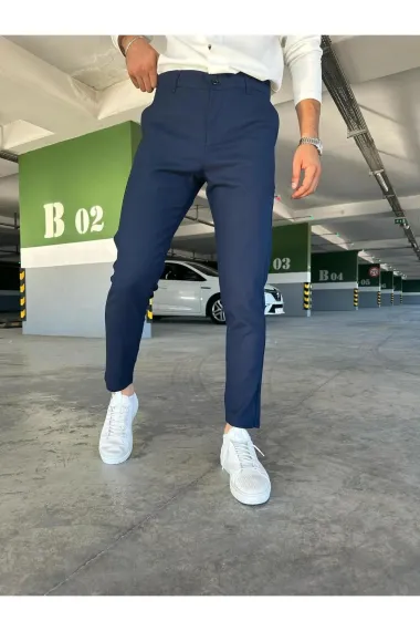 Pantaloni barbati casual bleumarin C001