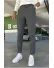 Pantaloni barbati casual grei inchis C001