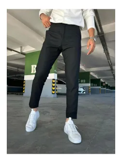 Pantaloni barbati casual negri C001
