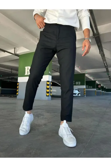 Pantaloni barbati casual negri C001