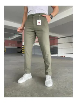 Pantaloni barbati casual kaki C001