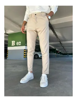 Pantaloni barbati casual bej C001