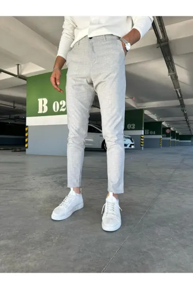 Pantaloni barbati casual gri C001