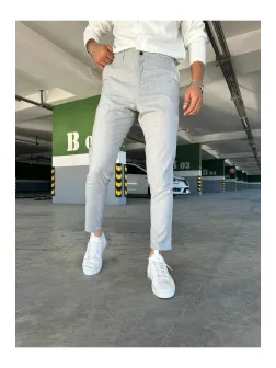 Pantaloni barbati casual gri C001