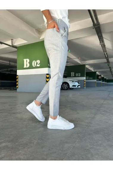 Pantaloni barbati casual gri C001