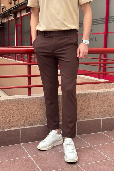 Pantaloni barbati casual grena c001