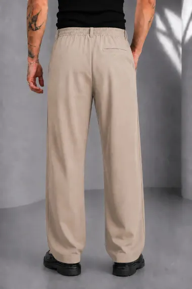 Pantaloni barbati casual, croiala lejera, crem A01