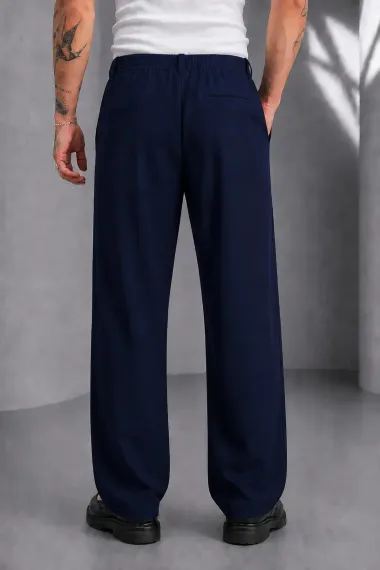Pantaloni barbati casual, croiala lejera, bleuamrin A01