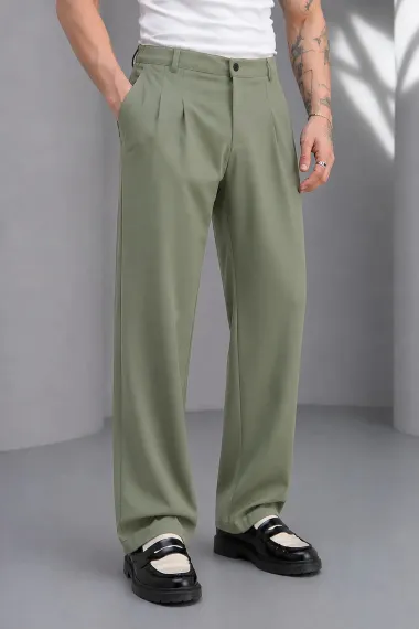 Pantaloni barbati casual, croiala lejera, kaki A01