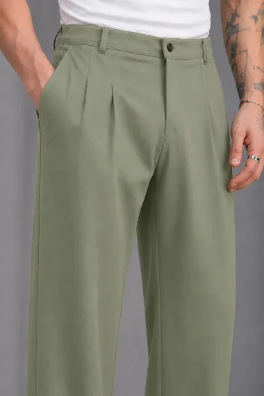 Pantaloni barbati casual, croiala lejera, kaki A01