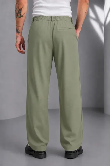 Pantaloni barbati casual, croiala lejera, kaki A01