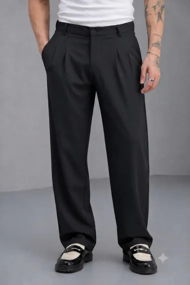 Pantaloni barbati casual, croiala lejera, negri A01