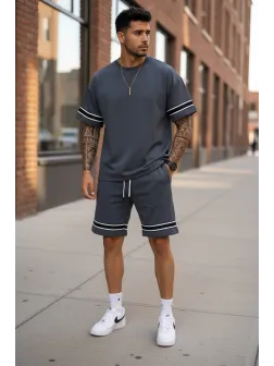 Compleu de vara tricou + pantaloni gri XXA