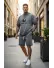 Compleu de vara tricou oversize + pantaloni gri 206