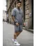 Compleu de vara tricou oversize + pantaloni gri M21